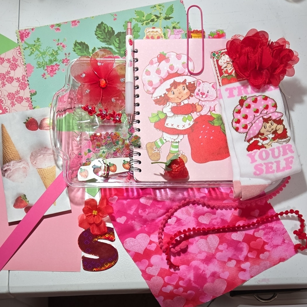 Strawberry Shortcake Themed Journal & Emellishments/Arts & Crafts Bundle